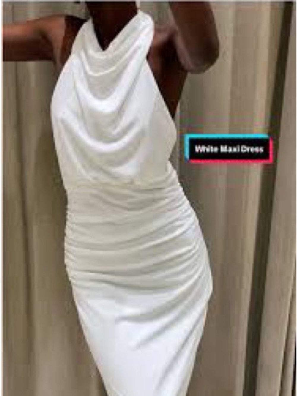 Zara White Halter-Style Maxi Dress - Picture 3 of 6